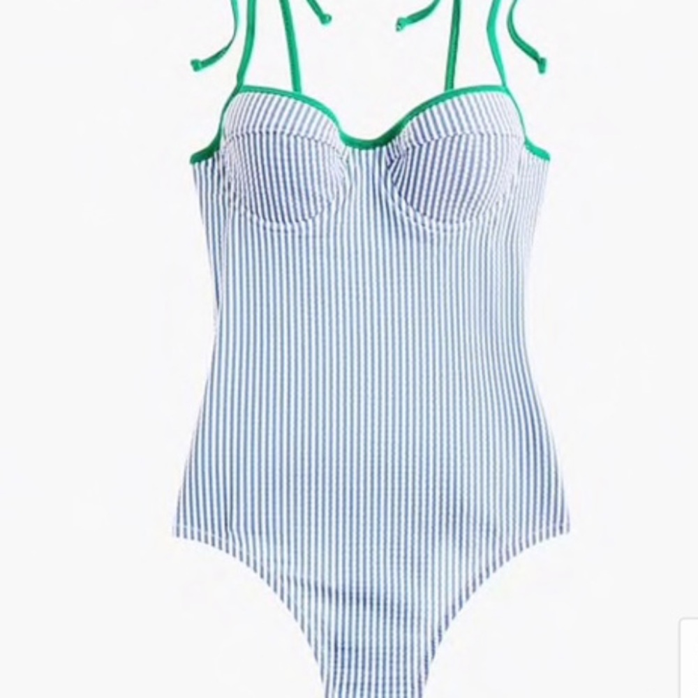 NWT J. Crew Seersucker Swimsuit Size 6